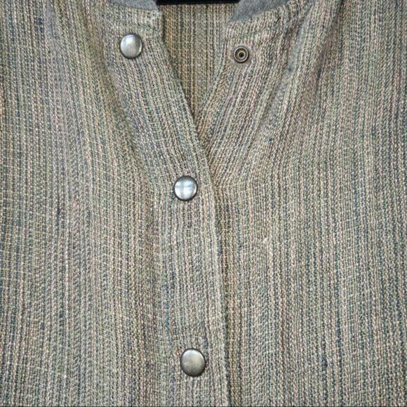 Vintage Flax by Jeanne Engelhart 100% Linen Snap Button Front Dress‎ Size Medium - Picture 5 of 5